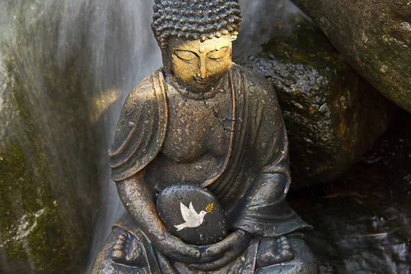 Buddha Statue Und Frieden — Stockfoto