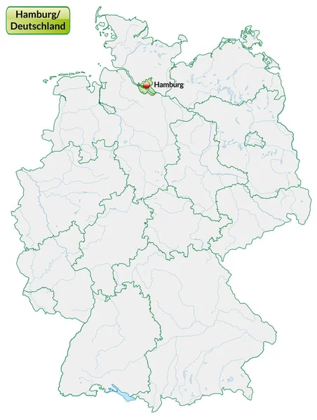 パステル グリーンの首都とハンブルクの地図 — ストック写真