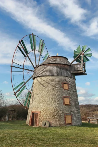 Scenic View Landscape Windmill Building — Stock Photo, Image