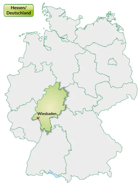 Mapa Hesse Con Capiteles Verde Pastel — Foto de Stock