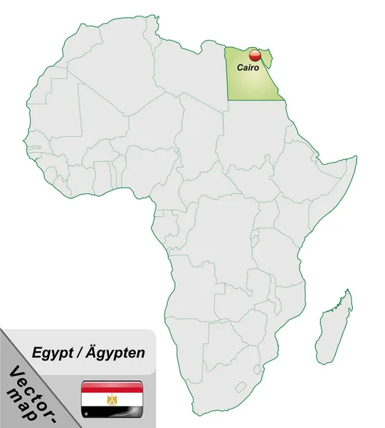 Landkarte Von Ägypten Mit Hauptstädten Pastellgrün — Stockfoto