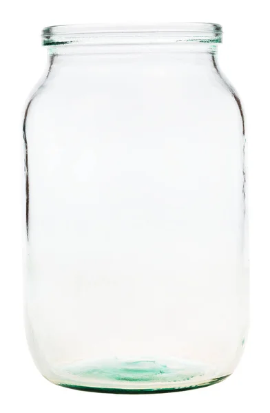 Side View Open Gallon Glass Jar Isolated White Background — Stock Photo, Image