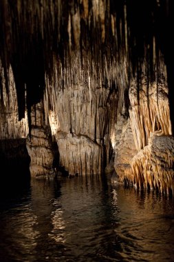 Caves of Drach with many stalagmites and stalactites. Majorca, Spain clipart