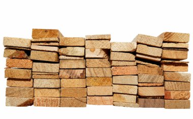 residual wood isolated on white clipart