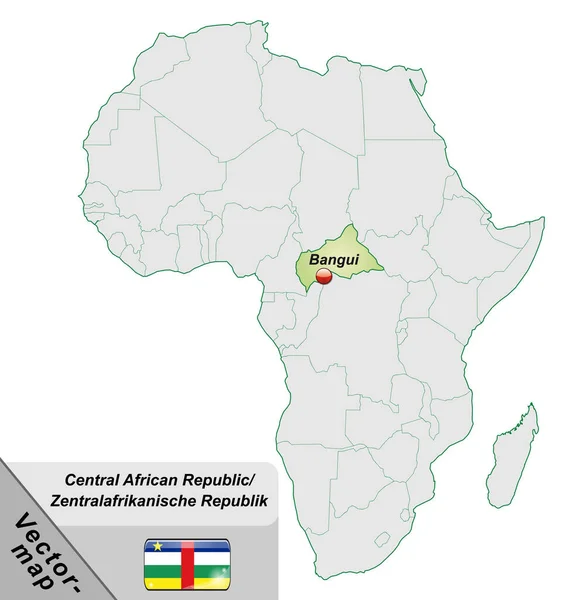 Mapa República Centroafricana Con Capitales Verde Pastel —  Fotos de Stock