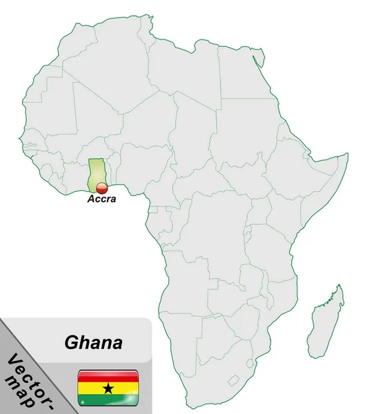 Mapa Ghany Velkými Písmeny Pastelové Zeleni — Stock fotografie