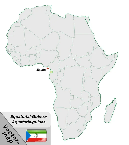 Kaart Van Aequatorialguinea Met Hoofdsteden Pastelgroen — Stockfoto
