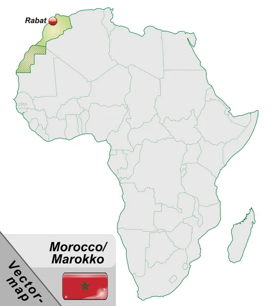 Kaart Van Marokko Met Hoofdsteden Pastelgroen — Stockfoto