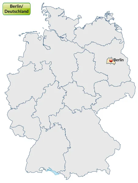 Карта Берлина Столицами Пастельоранже — стоковое фото
