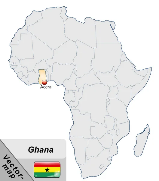 Map Ghana Capitals Pastel Orange — 스톡 사진