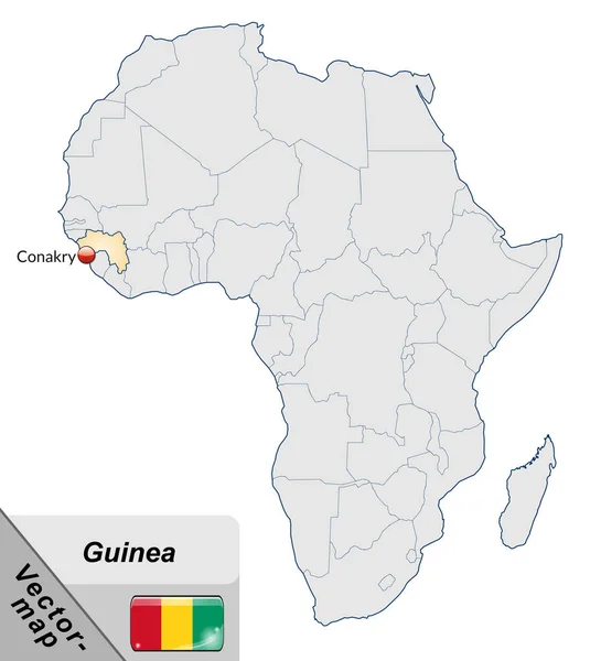 Carte Guinée Avec Chapiteaux Orange Pastel — Photo