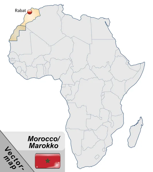 Karte Von Marokko Mit Hauptstädten Pastellorange — Stockfoto