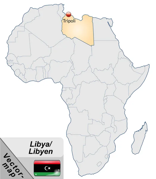 Mapa Libya Con Mayúsculas Naranja Pastel —  Fotos de Stock