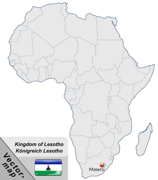 Carte Lesotho Avec Chapiteaux Orange Pastel — Photo