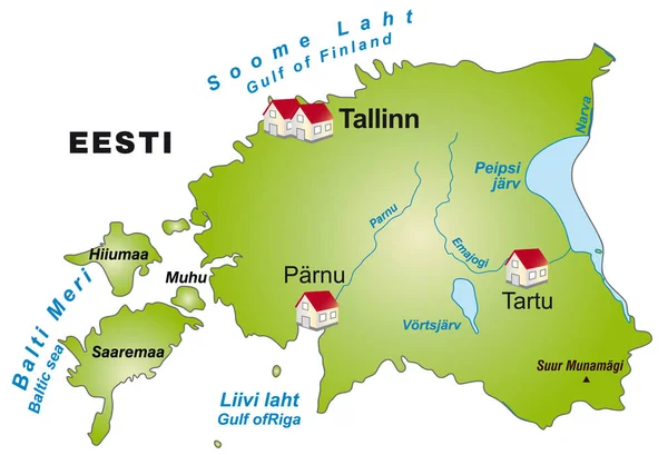 Mappa Estonia Come Infografica Nel Verde — Foto Stock