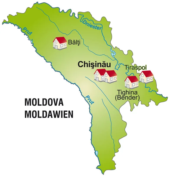 Mappa Moldova Come Infografica Verde — Foto Stock