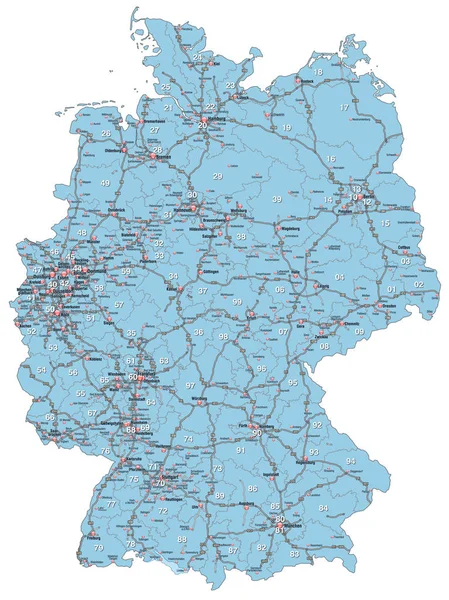 Карта Германии Тематическая Синем — стоковое фото