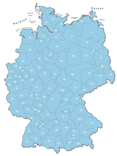 Map Germany Thematic Blue — Stock Photo, Image