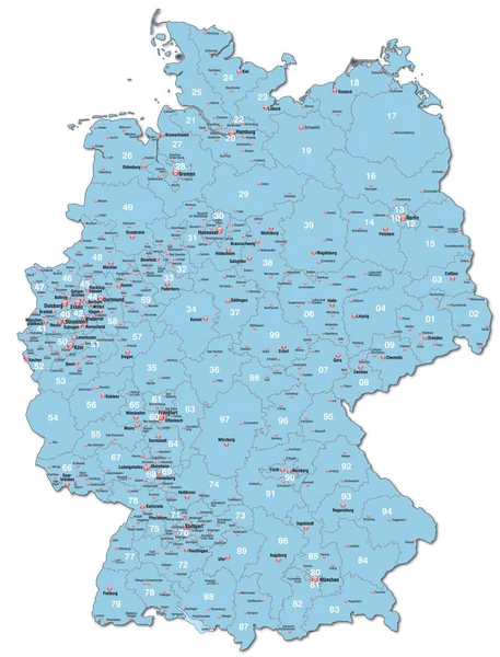 Mapa Niemieckiego Błękitu Tematycznego — Zdjęcie stockowe