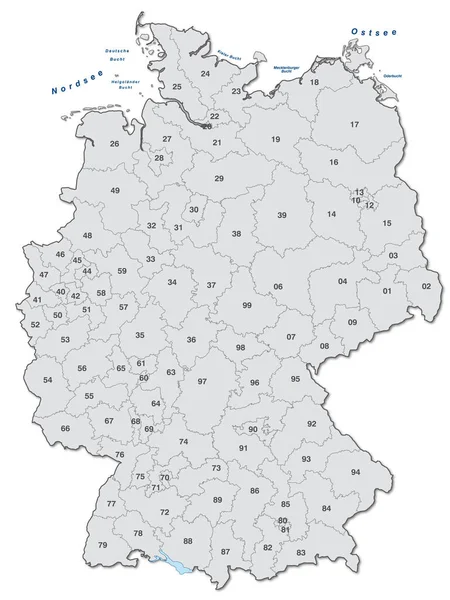 Mapa Niemieckiej Szarości Tematycznej — Zdjęcie stockowe