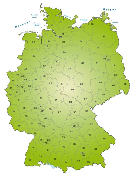 Carte Allemagne Thématique Vert — Photo