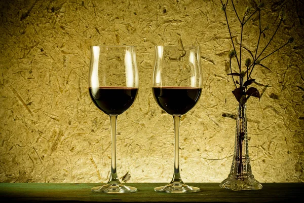 Red Wine Glass Old Paper Background — Stock Photo, Image