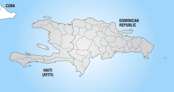 Map Hispaniola Borders Gray — Stock Photo, Image