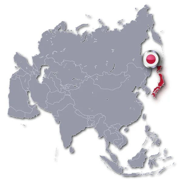 Japonyalı Asya Haritası — Stok fotoğraf