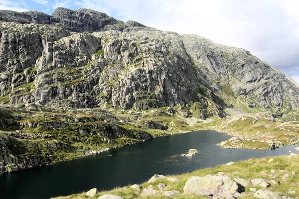 Noruega País Escandinavo Que Abrange Montanhas Geleiras Fiordes Costeiros Profundos — Fotografia de Stock