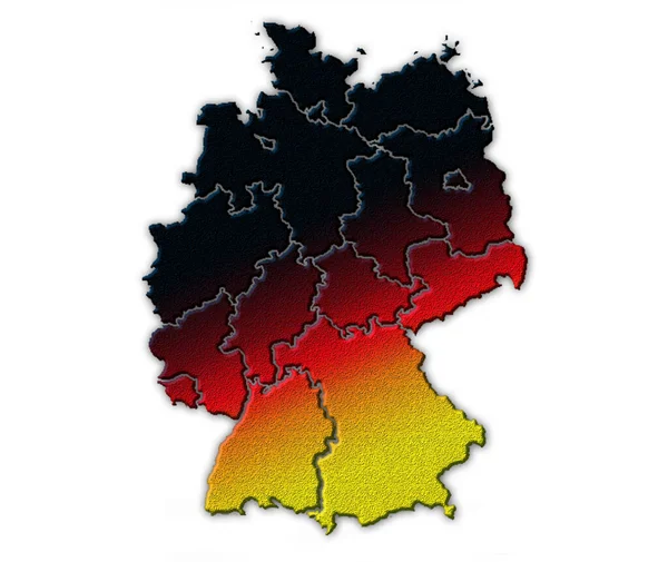 Deutschland Karte Nationalfarben — Stockfoto