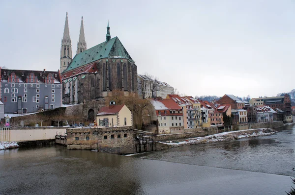 Vista Dalla Chiesa San Pietro Dal Centro Storico Goerlitz Sassone — Foto Stock