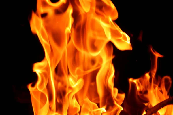 Feuer Flamme Hintergrund Pater Rahmen Auf Schwarzem Hintergrund — Stockfoto