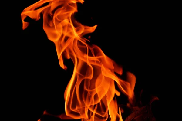 Feuer Flamme Hintergrund Pater Rahmen Auf Schwarzem Hintergrund — Stockfoto