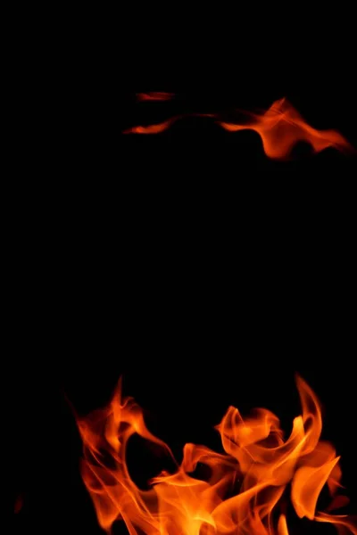Feuer Flamme Hintergrund Pater Rahmen Auf Schwarzem Hintergrund — Stockfoto