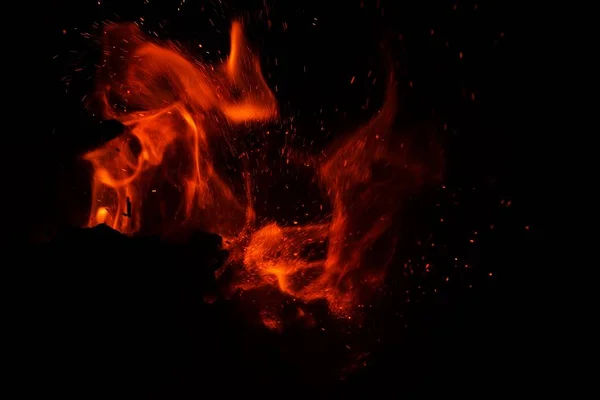 Fire Flame Background Pater Frame Black Background — Stock Photo, Image