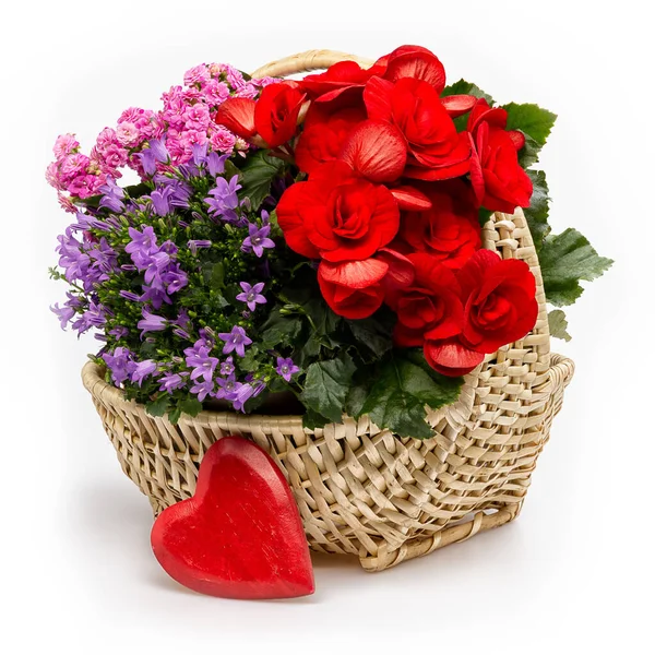 Flower Basket Heart — Stock Photo, Image