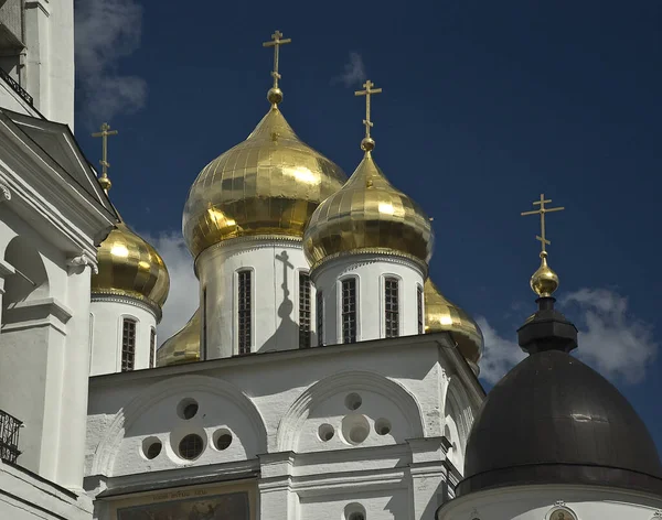 Dmitrov Város Egy Régi Keresztény Templom Kupolái Oroszország — Stock Fotó