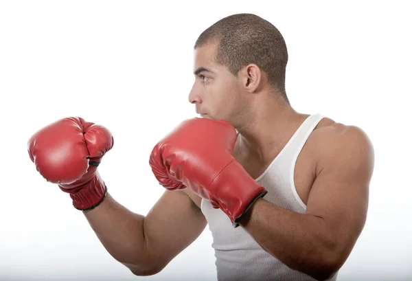 Joven Atractivo Que Lucha Contra Boxeo —  Fotos de Stock