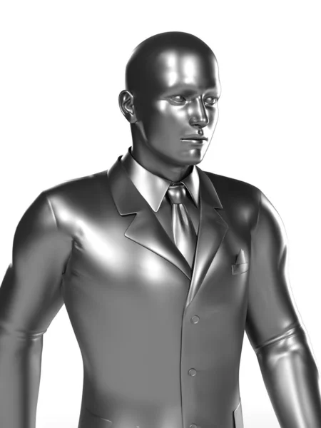 3D描述了一位金属商人 — 图库照片