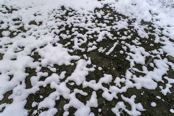 Smältande Snö Visar Land Vårtid — Stockfoto