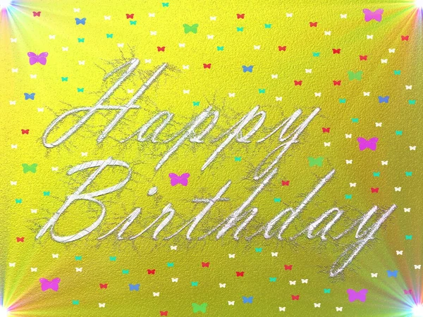 Written Letters Text Color Happy Birthday Card — Stock Photo, Image