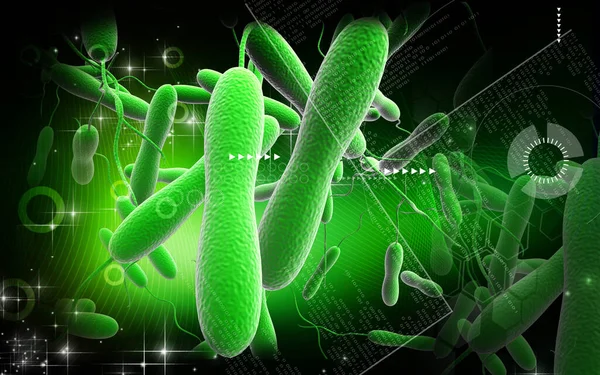 Ilustración Digital Bacterias Del Cólera Fondo Color — Foto de Stock