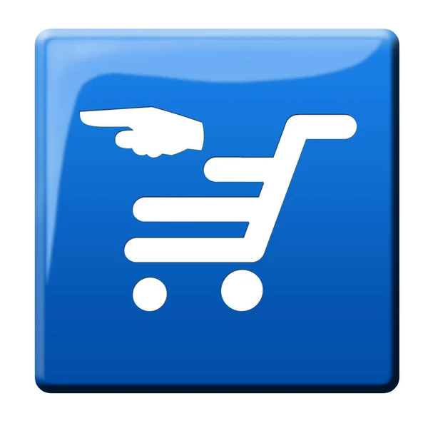 Cart Button Shopping Basket Illustration — Stock Photo, Image