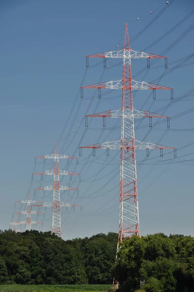 Líneas Eléctricas Alto Voltaje — Foto de Stock