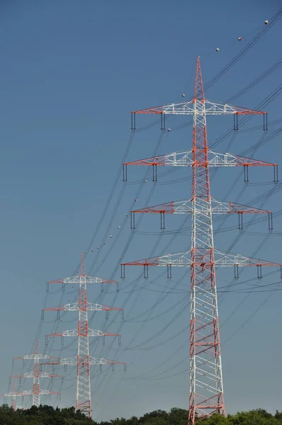 Líneas Eléctricas Alto Voltaje — Foto de Stock