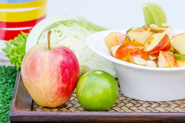 Red Apple Salad Thai Food Thai Cuisine Traditional Modern Thai — Stock Photo, Image