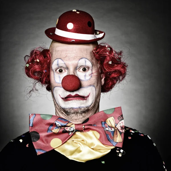 Ritratto Clown Circense Con Trucco — Foto Stock