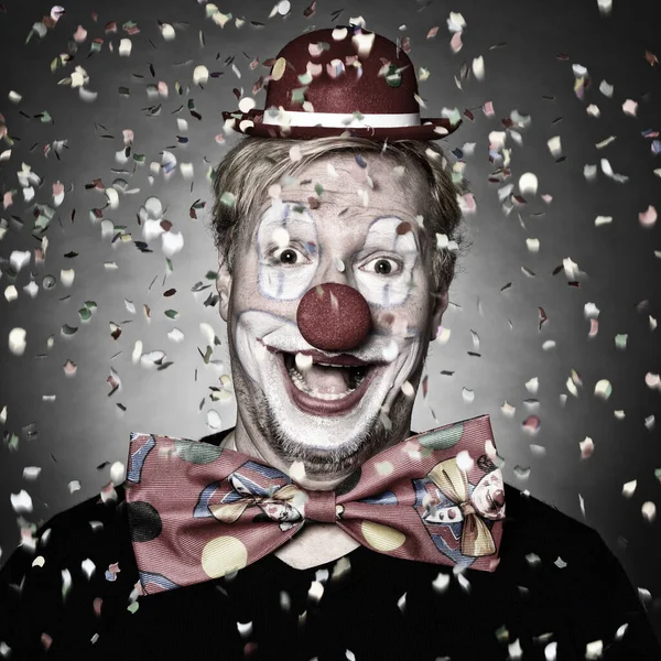 Ritratto Clown Circense Con Trucco — Foto Stock