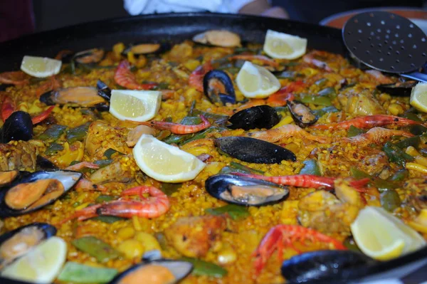 Deniz Ürünleri Paella Yemeği Spanyol Yemeği — Stok fotoğraf