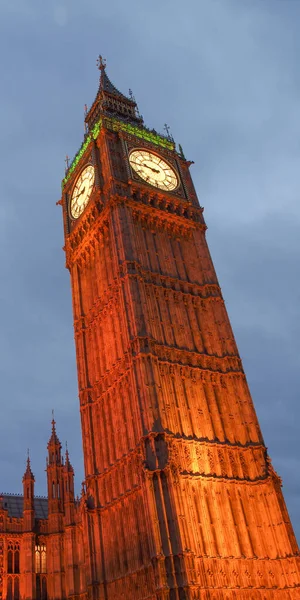 Big Ben Houses Parliament Westminster Palace Londra Architettura Gotica Notte — Foto Stock